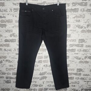 Benjamin Black Jeans Mens 42x31 Black Stretch Denim Slim Fit Straight Leg Urban